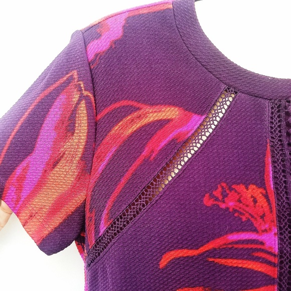 Worthington Petite Purple Floral Eyelet Top PS - Picture 4 of 7